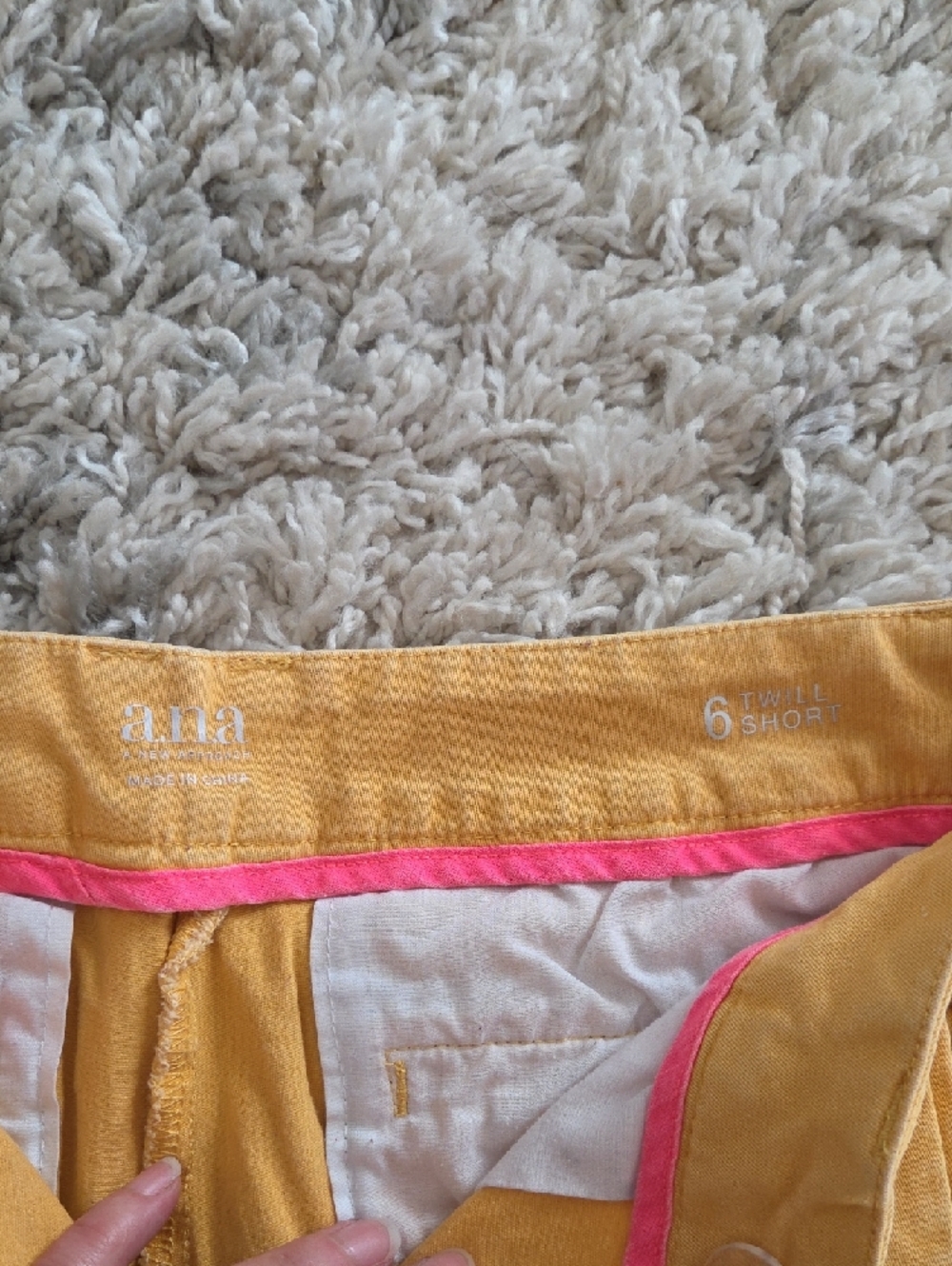a.n.a Golden Yellow Mid-Rise Shorts with Welt Pockets - Picture 2 of 3